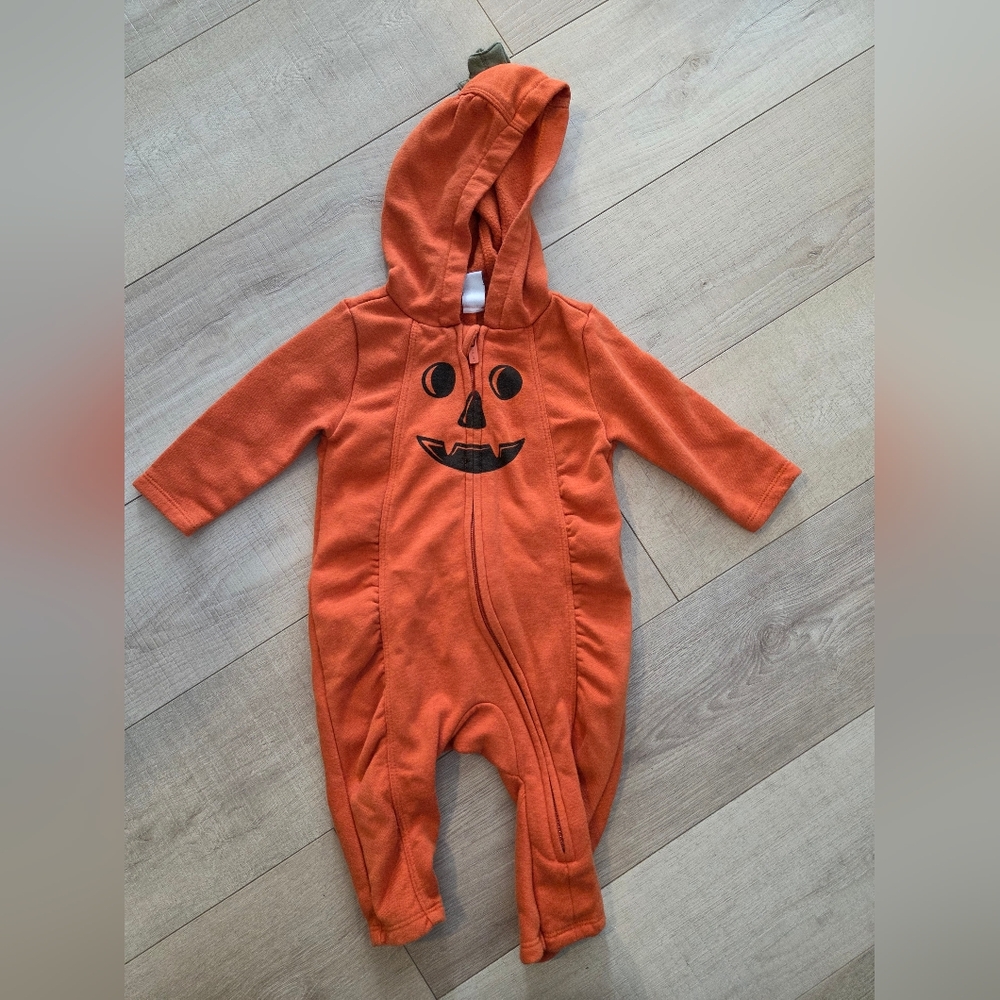 Old Navy Orange Hooded Pumpkin Footie